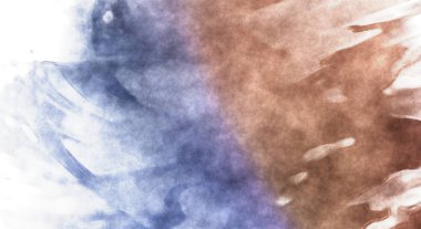 Beyaz arkaplanda soyut renkli suluboya. Dijital resim.