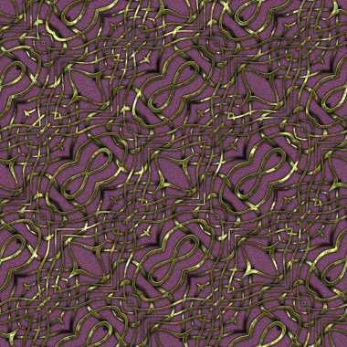 Renkli kumaş arka planında, lüks, kusursuz, altın işlemeli süslemeli moda deseni. Duvar kağıtları ve tekstil baskısı için tasarım. Lüks, ışıl ışıl metalimsi fantezi dokusu.