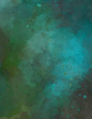 Suluboya arka planda lekeler ve lekelerle boyanmış. Fırça darbesi ile boyanmış. 2d Görüntü.