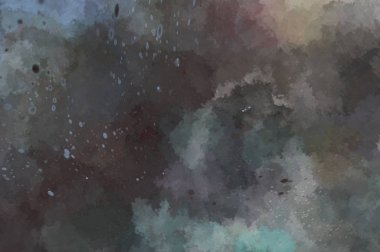 Suluboya arka planda lekeler ve lekelerle boyanmış. Fırça darbesi ile boyanmış. 2d Görüntü.