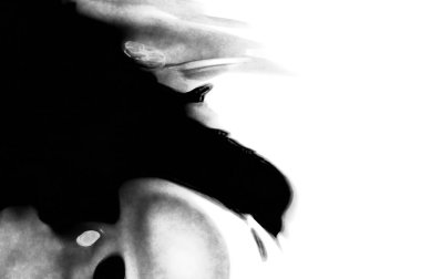 Beyaz arkaplanda soyut renkli suluboya. Dijital resim.