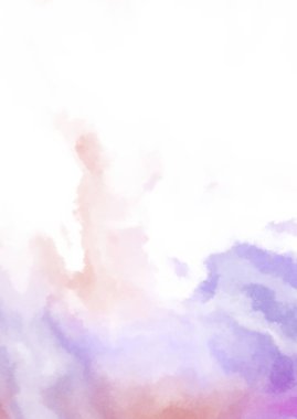 Beyaz arkaplanda soyut renkli suluboya. Dijital resim.