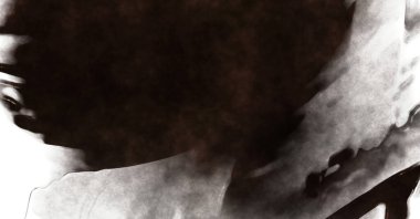 Beyaz arkaplanda soyut renkli suluboya. Dijital resim.