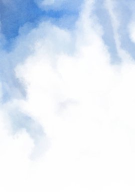 Beyaz arkaplanda soyut renkli suluboya. Dijital resim.