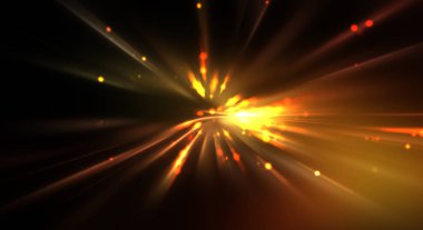 Dinamik hareket eden ışık patlaması. Renkli ışıkların güzel parlak arka planı. Parlayan ışık ışınları ve parçacıkları olan bir yıldızın enerji gösterimi.