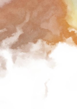 Beyaz arkaplanda soyut renkli suluboya. Dijital resim.