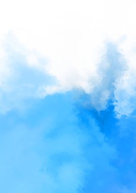 Beyaz arkaplanda soyut renkli suluboya. Dijital resim.