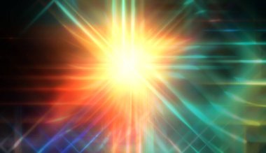 Işıl ışıl parlayan bir ışık. Enerjik enerji arka planı. Işığın ışınları ruhani bir ışıltıyla. Güzel duvar kağıdı.