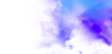 Beyaz arkaplanda soyut renkli suluboya. Dijital resim.