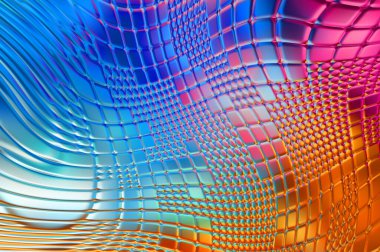 Soyut arkaplan. Renkli dalgalı tasarım duvar kağıdı. yaratıcı grafik 2D çizim. Dinamik şekilli modaya uygun sıvı örtüsü.