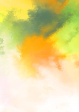 Beyaz arkaplanda soyut renkli suluboya. Dijital resim.