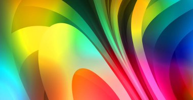 Renkli gradyan ile soyut arkaplan. Çizgili çizgili canlı duvar kâğıdı. Modern hareketin akışkan 2d çizimi.