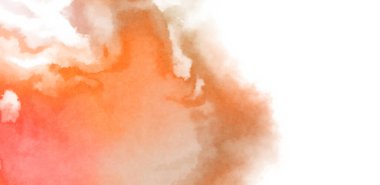 Beyaz arkaplanda soyut renkli suluboya. Dijital resim.