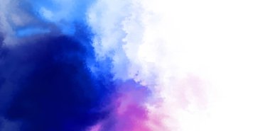 Beyaz arkaplanda soyut renkli suluboya. Dijital resim.