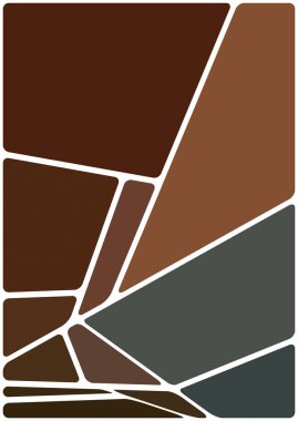 Beyaz boşluğu olan renkli bir çizim. Soyut geometrik desen. Mozaik arka plan. Geometrik çok renkli şekiller.