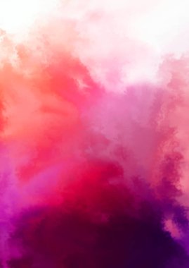 Beyaz arkaplanda soyut renkli suluboya. Dijital resim.