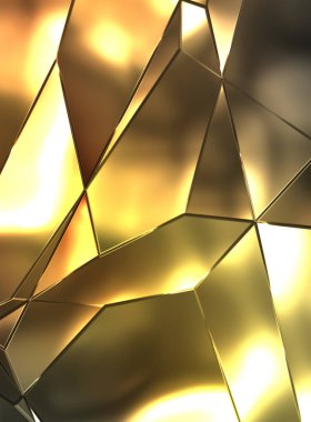 Soyut arkaplan. Lüks Metal Paneller Geometrik Desen. Cazibe Moda Arkaplanı. 3 boyutlu illüstrasyon. Yansıtıcı ve parlak, lüks duvar kağıdı. Parlak, renkli ve canlı doku duvarı.