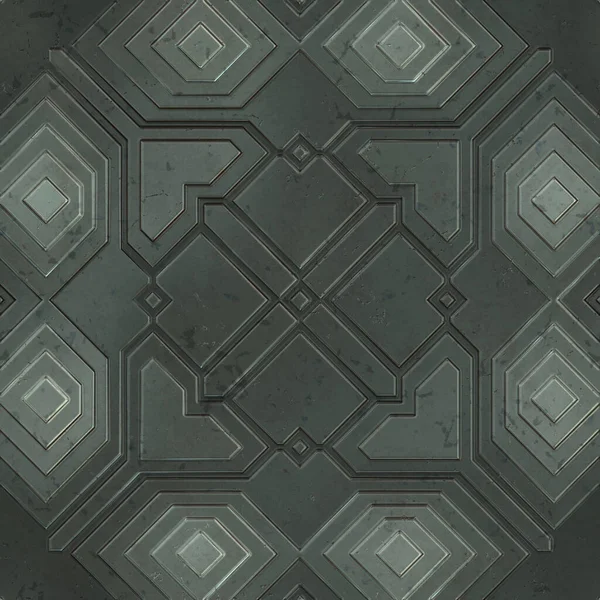 Naadloze Scifi Panelen Futuristische Textuur Geometrische Patroon Van Romp Van — Stockfoto