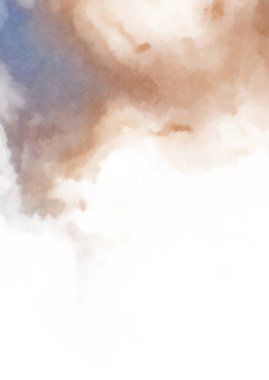 Beyaz arkaplanda soyut renkli suluboya. Dijital resim.