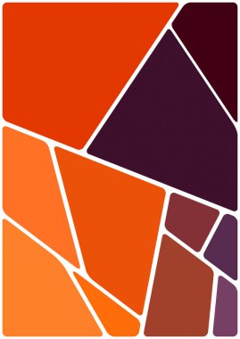 Beyaz boşluğu olan renkli bir çizim. Soyut geometrik desen. Mozaik arka plan. Geometrik çok renkli şekiller.