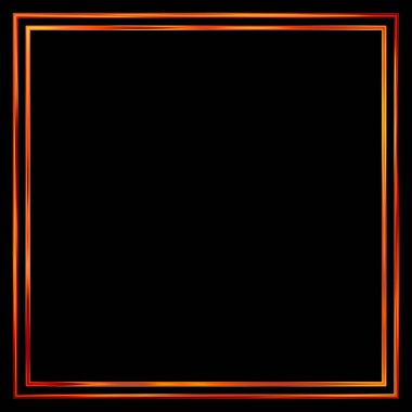 Parlak Çerçeve Arkaplanı. Siyah arkaplanda izole edilmiş parlak geometrik şablon. Soyut 2d illüstrasyon.