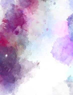 Suluboya arka planda lekeler ve lekelerle boyanmış. Fırça darbesi ile boyanmış. 2d Görüntü.