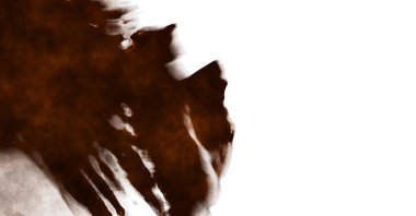 Beyaz arkaplanda soyut renkli suluboya. Dijital resim.