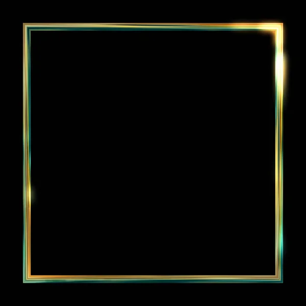 Glow Frame Background Neon Glowing Geometric Template Isolated Black Background — Stock Photo, Image