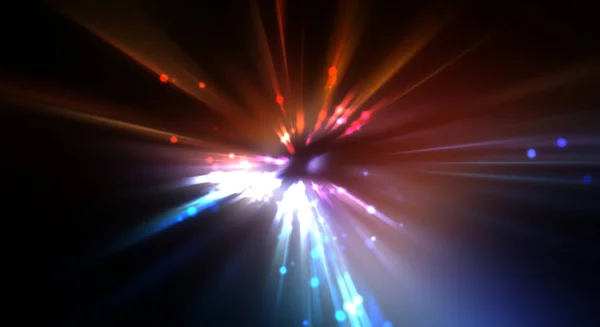 역동적으로 움직이는 형형색색의 아름다운 입자들이 활기넘치는 에너지 — 스톡 사진