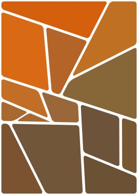 Beyaz boşluğu olan renkli bir çizim. Soyut geometrik desen. Mozaik arka plan. Geometrik çok renkli şekiller.