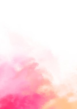 Beyaz arkaplanda soyut renkli suluboya. Dijital resim.