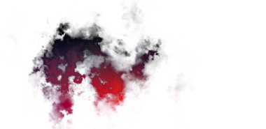 Beyaz arkaplanda soyut renkli suluboya. Dijital resim.