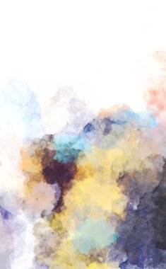 Suluboya arka planda lekeler ve lekelerle boyanmış. Fırça darbesi ile boyanmış. 2d Görüntü.