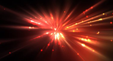 Dinamik hareket eden ışık patlaması. Renkli ışıkların güzel parlak arka planı. Parlayan ışık ışınları ve parçacıkları olan bir yıldızın enerji gösterimi.