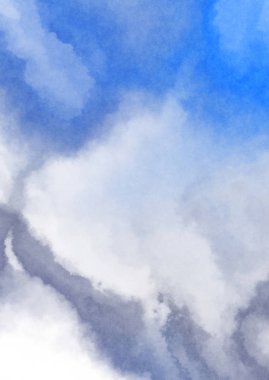 Beyaz arkaplanda soyut renkli suluboya. Dijital resim.