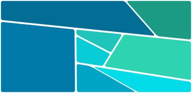 Beyaz boşluğu olan renkli bir çizim. Soyut geometrik desen. Mozaik arka plan. Geometrik çok renkli şekiller.