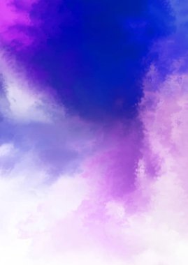 Beyaz arkaplanda soyut renkli suluboya. Dijital resim.