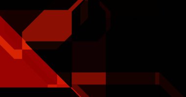 Renkli ve canlı geometrik şekiller katmanları var. Bir teknoloji planının dijital illüstrasyonu. Gelecekçi tasarım şablonu.