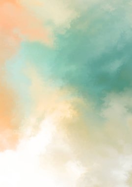 Beyaz arkaplanda soyut renkli suluboya. Dijital resim.