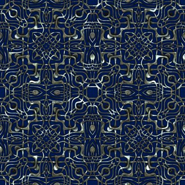 Renkli kumaş arka planında moda tarzında gümüş örgü süsü olan lüks, kusursuz bir şablon. Duvar kağıtları ve tekstil baskısı için tasarım. Lüks, ışıl ışıl metalimsi fantezi dokusu