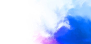 Beyaz arkaplanda soyut renkli suluboya. Dijital resim.