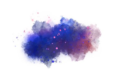 Suluboya arka planda lekeler ve lekelerle boyanmış. Fırça darbesi ile boyanmış. 2d Görüntü.