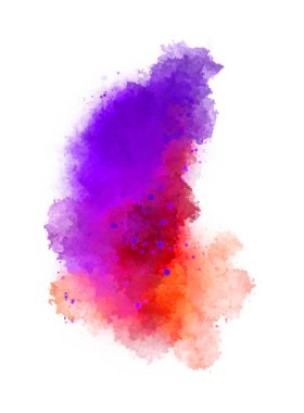 Suluboya arka planda lekeler ve lekelerle boyanmış. Fırça darbesi ile boyanmış. 2d Görüntü.