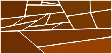 Beyaz boşluğu olan renkli bir çizim. Soyut geometrik desen. Mozaik arka plan. Geometrik çok renkli şekiller.