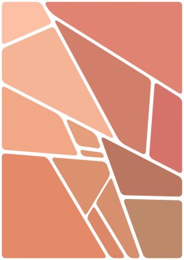 Beyaz boşluğu olan renkli bir çizim. Soyut geometrik desen. Mozaik arka plan. Geometrik çok renkli şekiller.