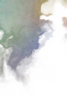 Beyaz arkaplanda soyut renkli suluboya. Dijital resim.