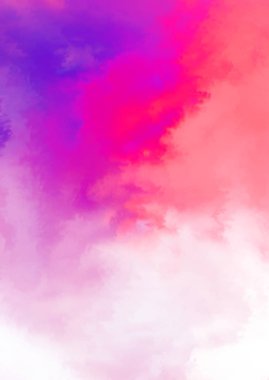 Beyaz arkaplanda soyut renkli suluboya. Dijital resim.