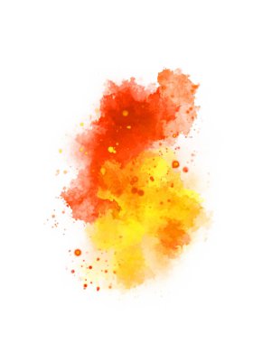 Suluboya arka planda lekeler ve lekelerle boyanmış. Fırça darbesi ile boyanmış. 2d Görüntü.