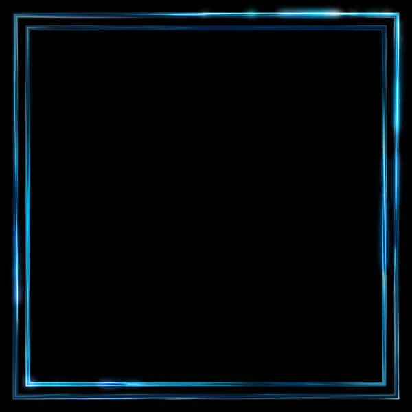 Glow Frame Background Neon Glowing Geometric Template Isolated Black Background — Stock Photo, Image
