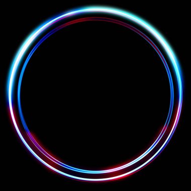 Parlak Çerçeve Arkaplanı. Siyah arkaplanda izole edilmiş parlak geometrik şablon. Soyut 2d illüstrasyon.